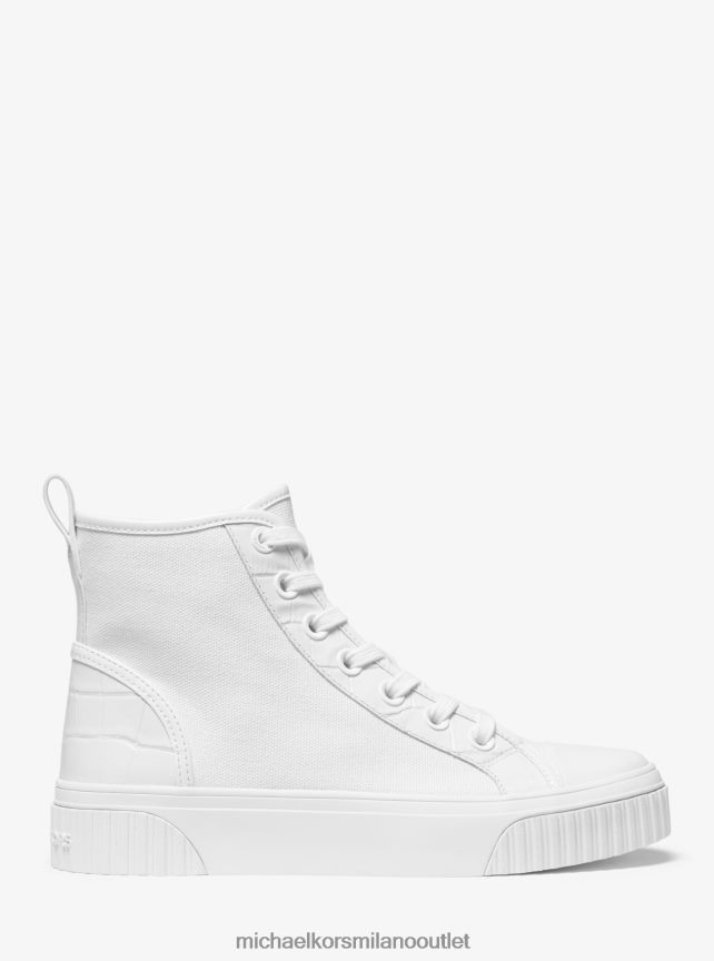 Michael Kors sneaker alta in tela Gertie donne bianco ottico P06L0L1729 scarpe