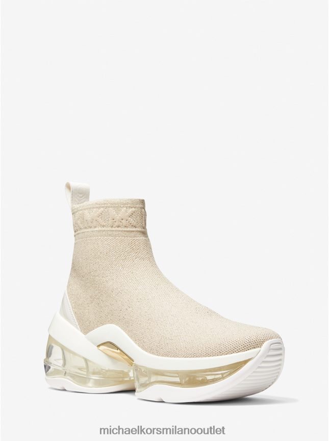 Michael Kors sneaker con calzino Olympia Extreme in maglia elasticizzata metallizzata donne pl oro multi P06L0L1742 scarpe