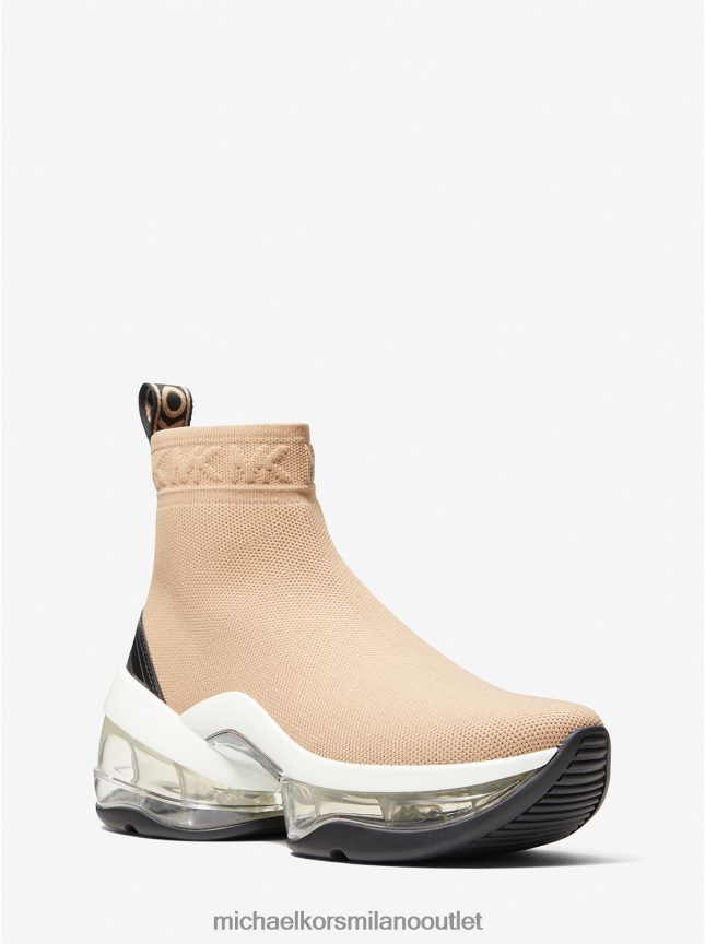 Michael Kors sneaker con calzino in maglia elasticizzata estrema Olympia donne combinazione di cammelli P06L0L1745 scarpe