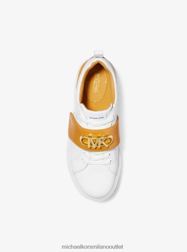 Michael Kors sneaker emmett in pelle con logo bicolore donne calendula P06L0L1797 scarpe