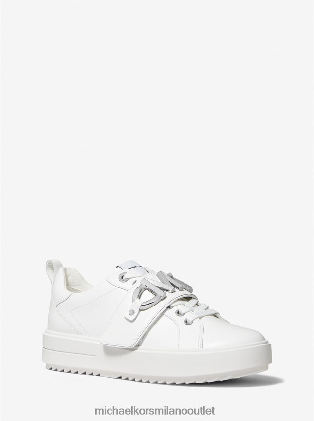 Michael Kors sneaker emmett in pelle con logo decorato donne bianco ottico P06L0L1770 scarpe