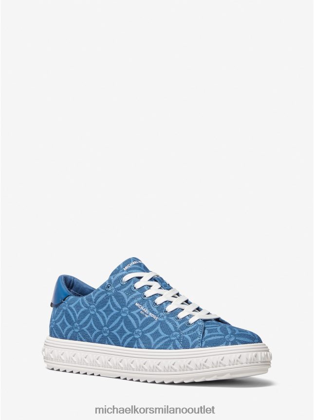 Michael Kors sneaker in jacquard con logo Grove donne patrimonio blu multi P06L0L1801 scarpe