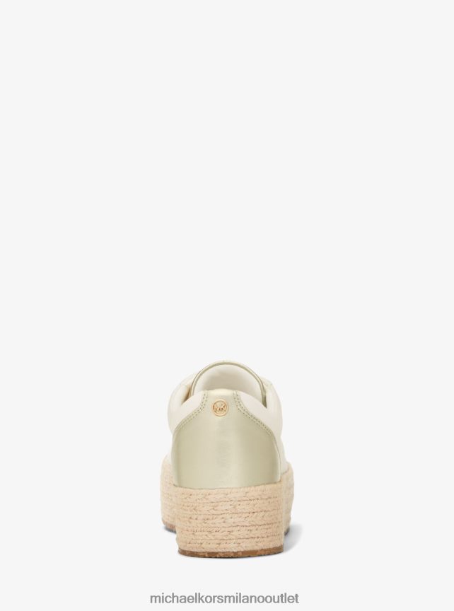 Michael Kors sneaker libby con plateau in tela di cotone donne gesso attivo P06L0L1755 scarpe