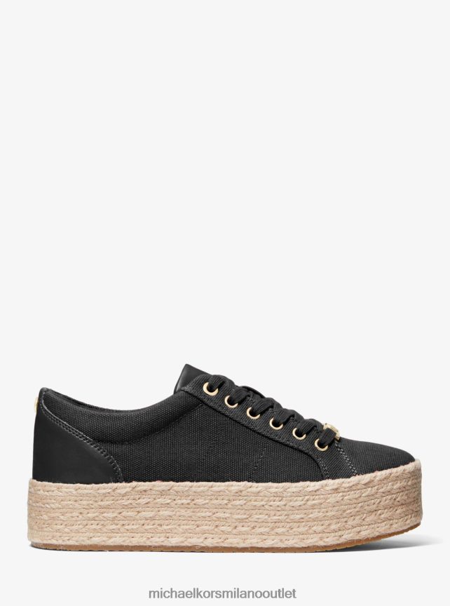 Michael Kors sneaker libby con plateau in tela di cotone donne nero P06L0L1759 scarpe
