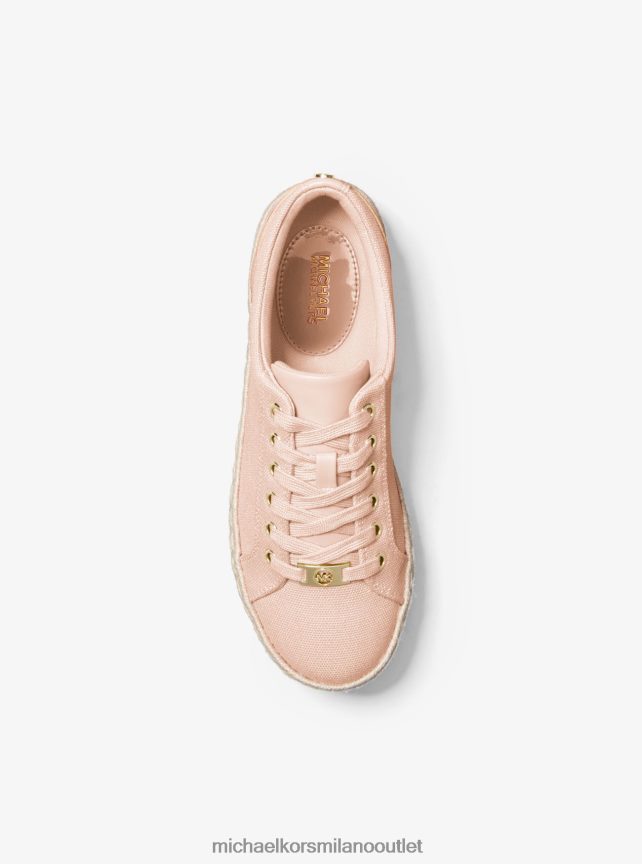 Michael Kors sneaker libby con plateau in tela di cotone donne rosa tenue P06L0L1758 scarpe