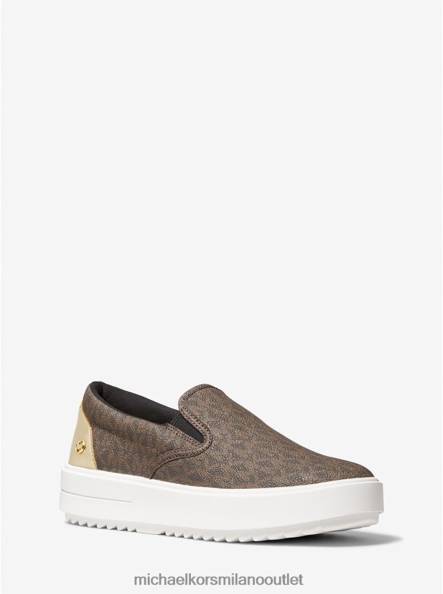 Michael Kors sneaker slip-on con logo Emmett donne marrone P06L0L1739 scarpe