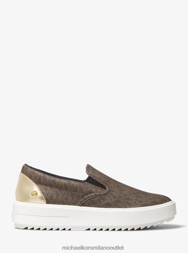 Michael Kors sneaker slip-on con logo Emmett donne marrone P06L0L1739 scarpe