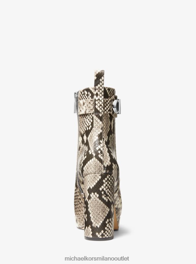 Michael Kors Stivale con plateau in ecopelle goffrata Parker Snake donne sabbia P06L0L2159 scarpe