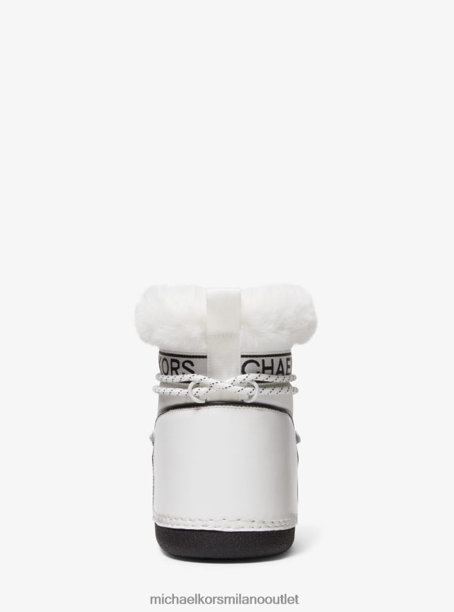 Michael Kors Stivale da neve Zelda in nylon donne bianco ottico/nero P06L0L2111 scarpe