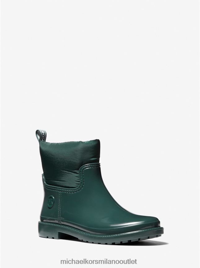 Michael Kors Stivale da pioggia in pvc e nylon con logo Blakely donne verde da corsa P06L0L2203 scarpe