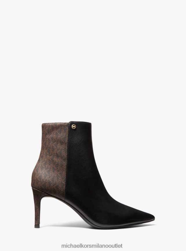 Michael Kors Stivaletto alina flex in pelle e logo donne nero/marrone P06L0L2177 scarpe