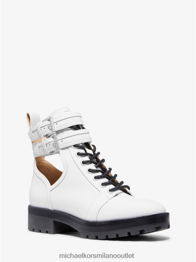 Michael Kors anfibio bensen in pelle donne bianco ottico P06L0L2216 scarpe