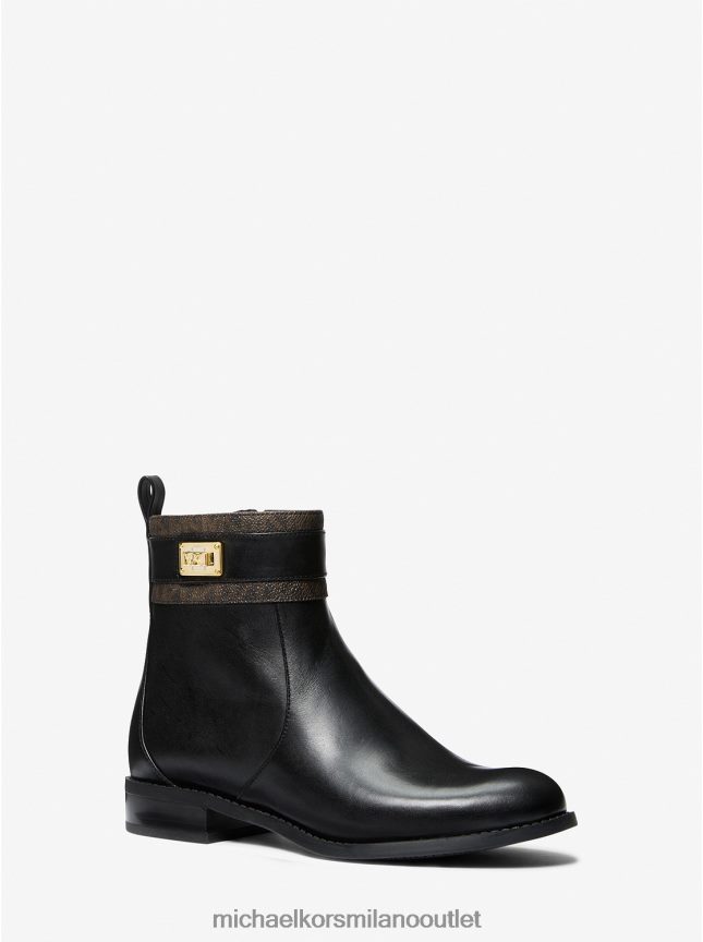 Michael Kors logo padma e stivaletto in pelle donne nero/marrone P06L0L2175 scarpe