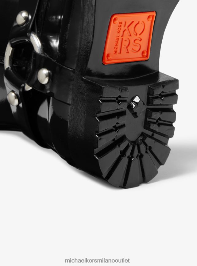 Michael Kors stivale da pioggia al ginocchio in gomma tempestosa donne nero P06L0L2126 scarpe