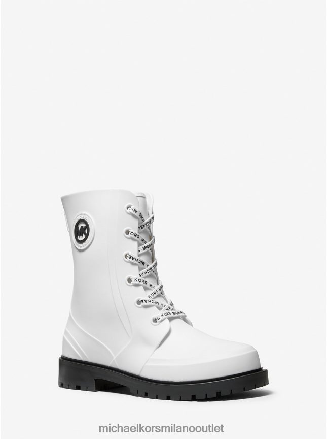Michael Kors stivale da pioggia montaigne in pvc donne bianco ottico/nero P06L0L2166 scarpe