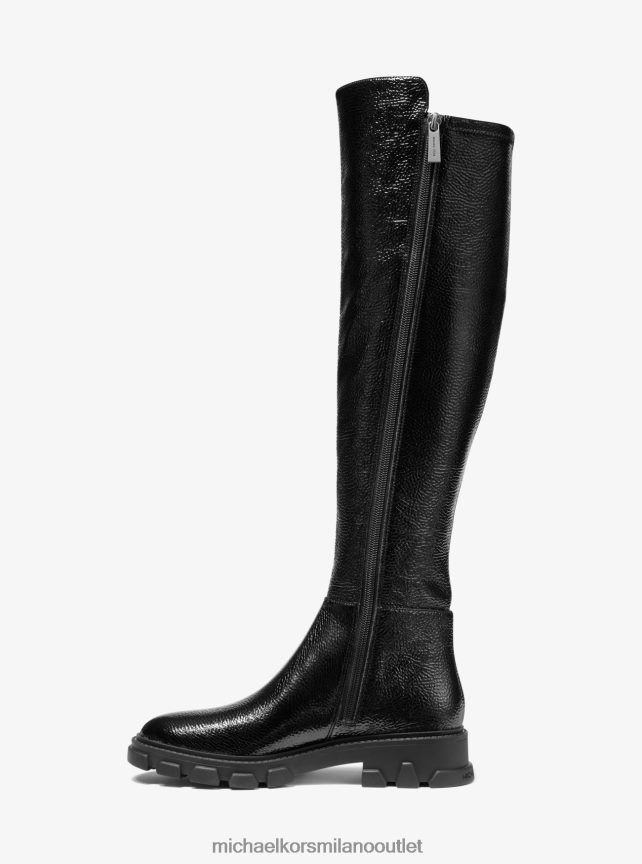 Michael Kors stivale in finta pelle verniciata craquelé donne nero P06L0L2134 scarpe