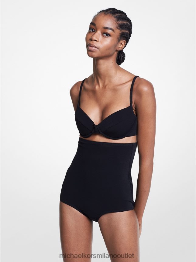 Michael Kors Set reggiseno e bikini slip della collezione in crêpe elasticizzato donne nero P06L0L3734 vestiario