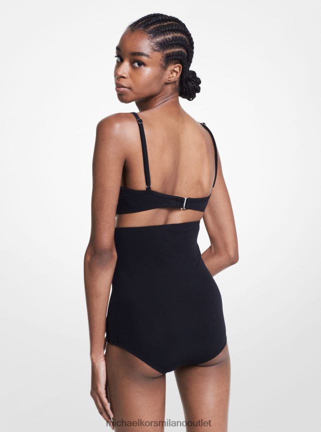 Michael Kors Set reggiseno e bikini slip della collezione in crêpe elasticizzato donne nero P06L0L3734 vestiario