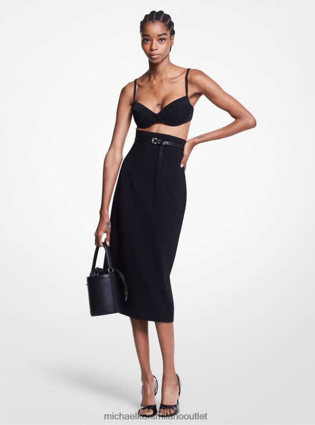 Michael Kors Set reggiseno e bikini slip della collezione in crêpe elasticizzato donne nero P06L0L3734 vestiario