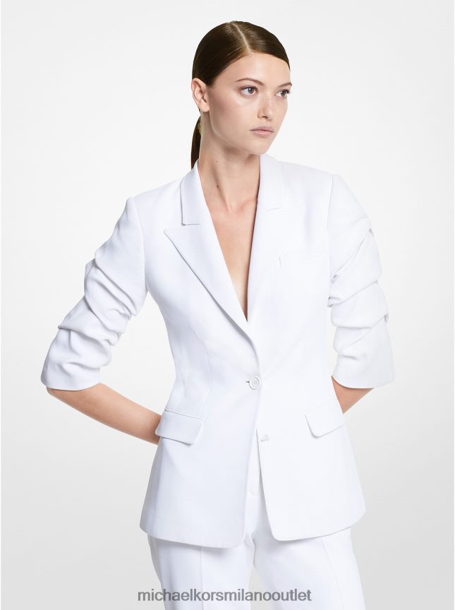 Michael Kors blazer della collezione in doppio crêpe zibellino con maniche schiacciate donne bianco ottico P06L0L3655 vestiario