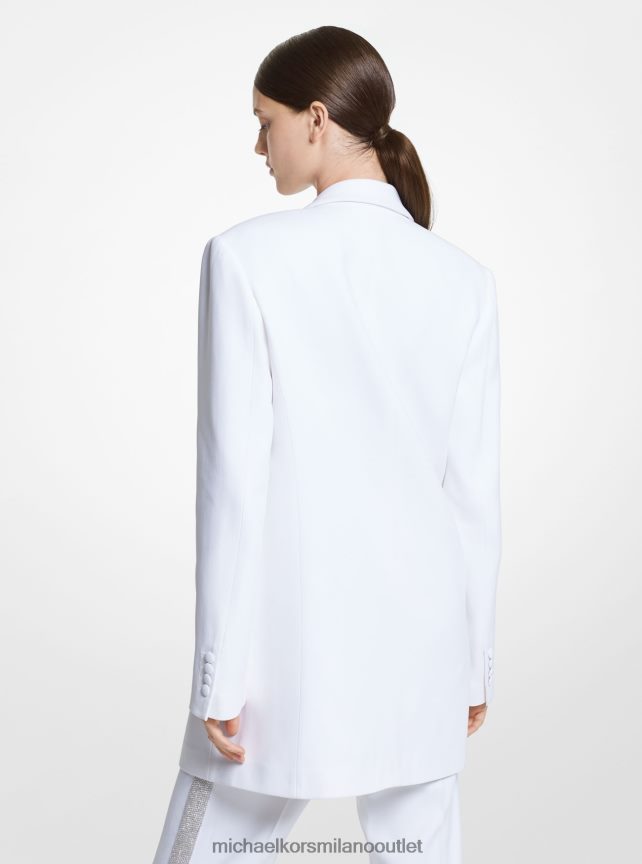 Michael Kors blazer di collezione in doppio crêpe di zibellino con cristalli ricamati a mano donne bianco ottico P06L0L3654 vestiario