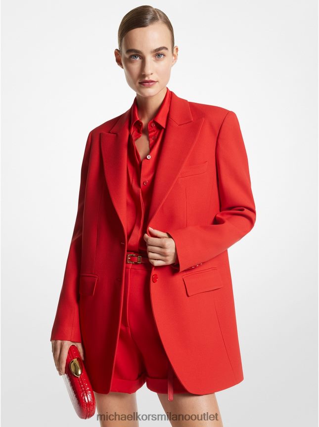Michael Kors blazer fidanzato della collezione in doppio crêpe zibellino donne papavero P06L0L3494 vestiario