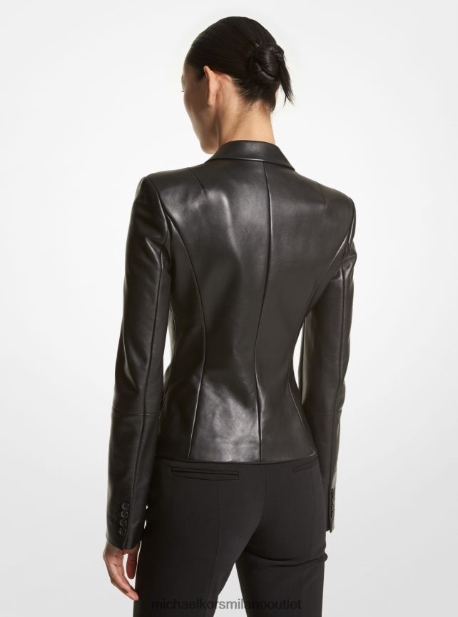 Michael Kors blazer in pelle plonge della collezione donne nero P06L0L3408 vestiario