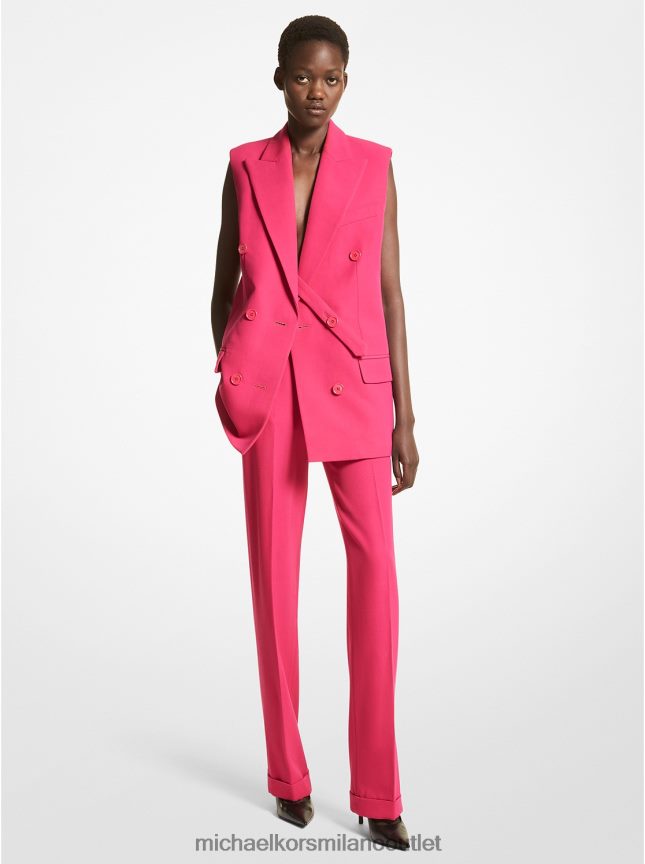 Michael Kors blazer smanicato della collezione in gabardine di lana donne fucsia P06L0L3760 vestiario
