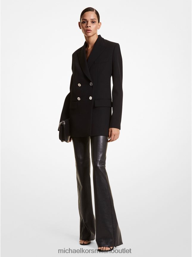 Michael Kors giacca doppiopetto di collezione in gabardine di lana donne nero P06L0L3601 vestiario