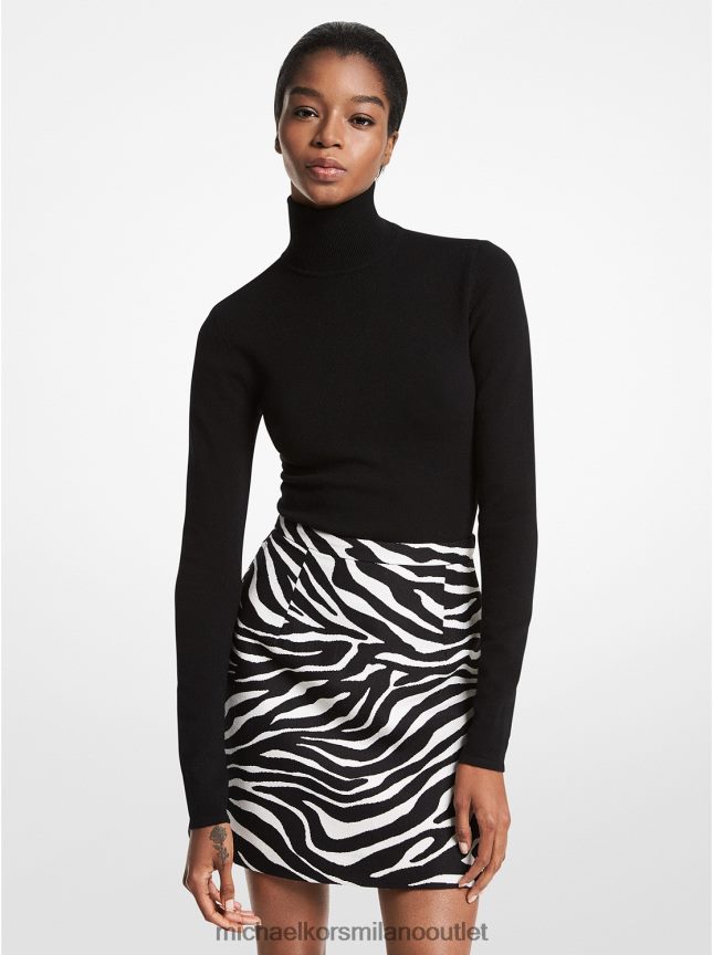 Michael Kors Body a collo alto in cashmere stretch della collezione donne nero P06L0L3700 vestiario