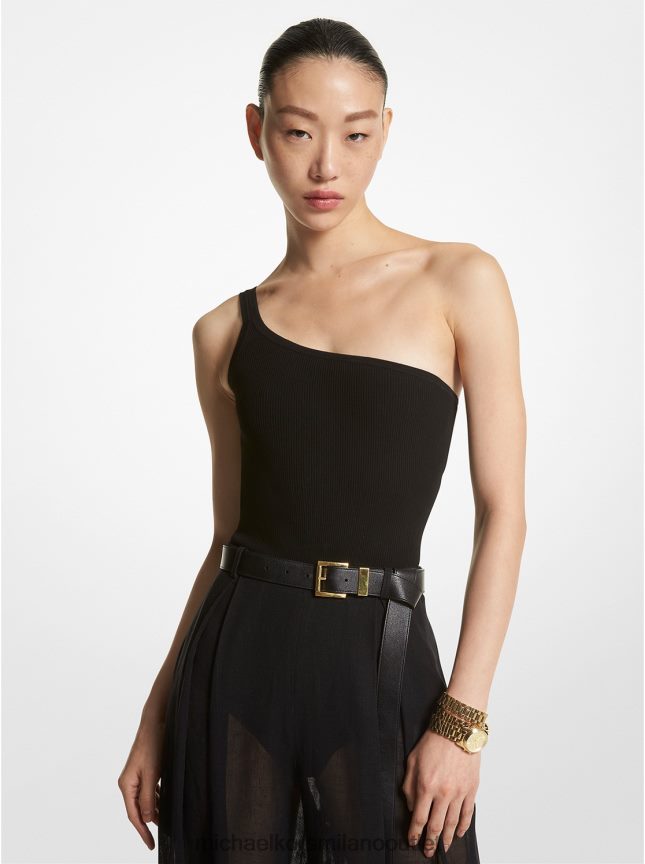 Michael Kors body asimmetrico di collezione in viscosa stretch donne nero P06L0L3398 vestiario