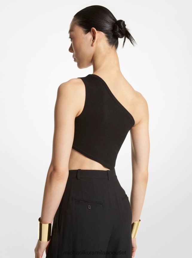 Michael Kors body con taglio asimmetrico in cashmere stretch della collezione donne nero P06L0L3397 vestiario
