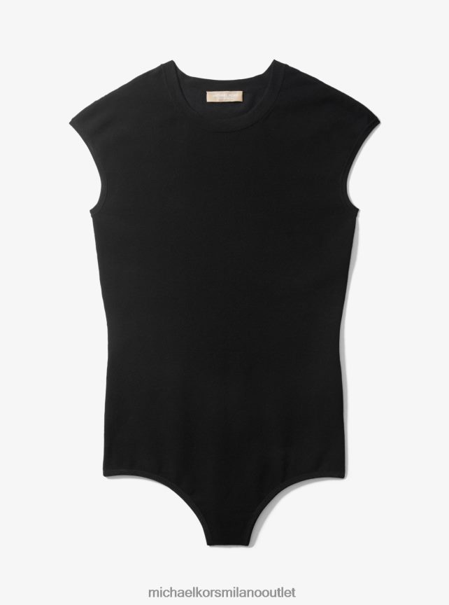 Michael Kors body di collezione con maniche ad aletta in viscosa stretch donne nero P06L0L3695 vestiario