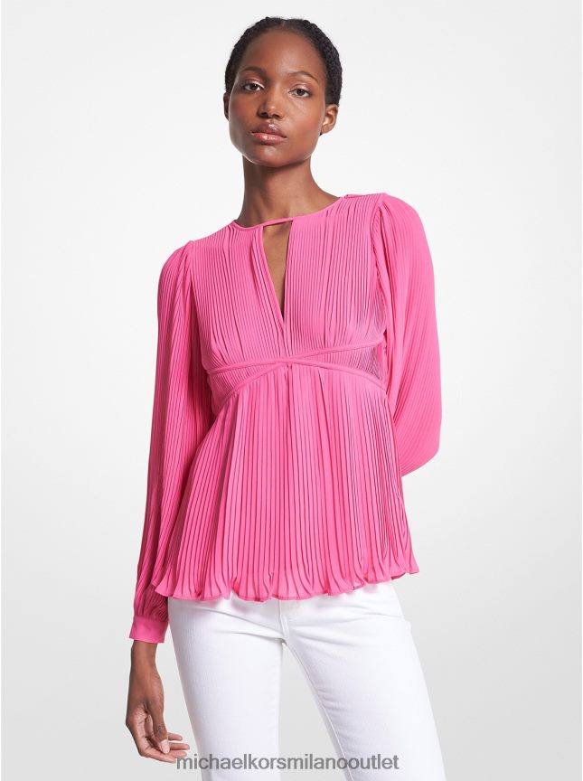 Michael Kors Blusa in georgette plissettata donne rosso ciliegia P06L0L447 vestiario