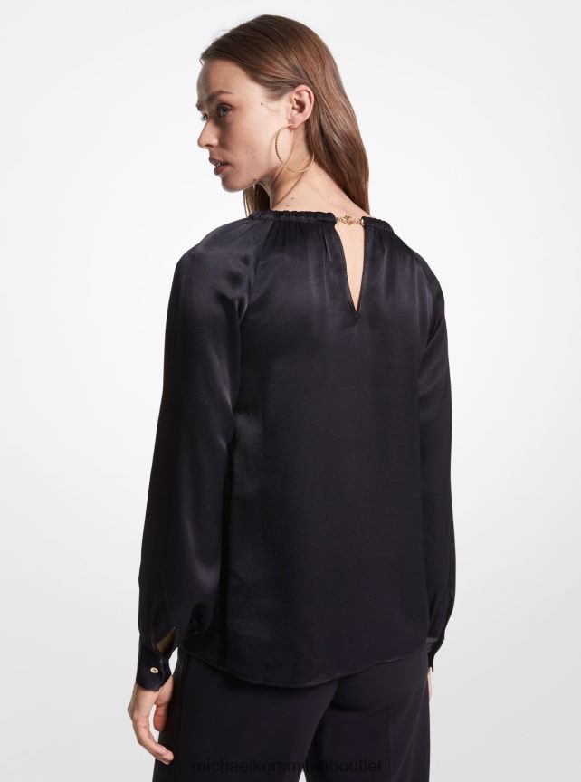 Michael Kors camicetta in charmeuse con taglio a catena donne nero P06L0L397 vestiario