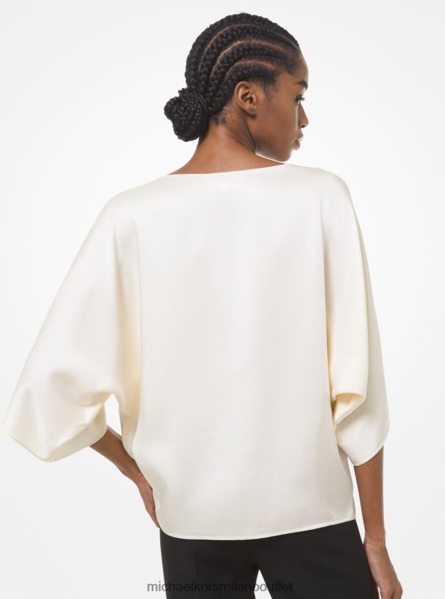 Michael Kors collezione nikki camicetta in charmeuse di raso donne ecru P06L0L3748 vestiario