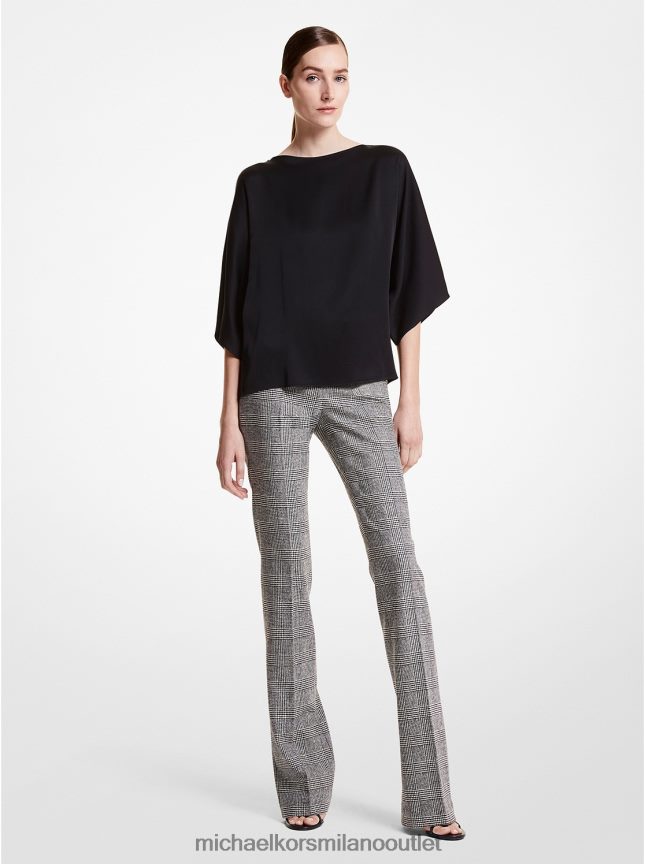 Michael Kors collezione nikki camicetta in charmeuse di raso donne nero P06L0L3606 vestiario