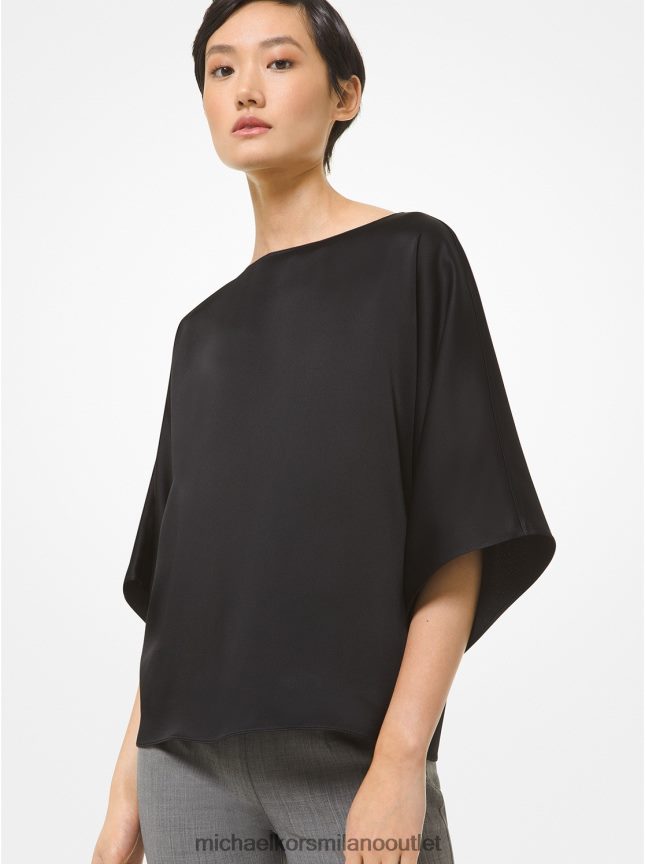 Michael Kors collezione nikki camicetta in charmeuse di raso donne nero P06L0L3746 vestiario