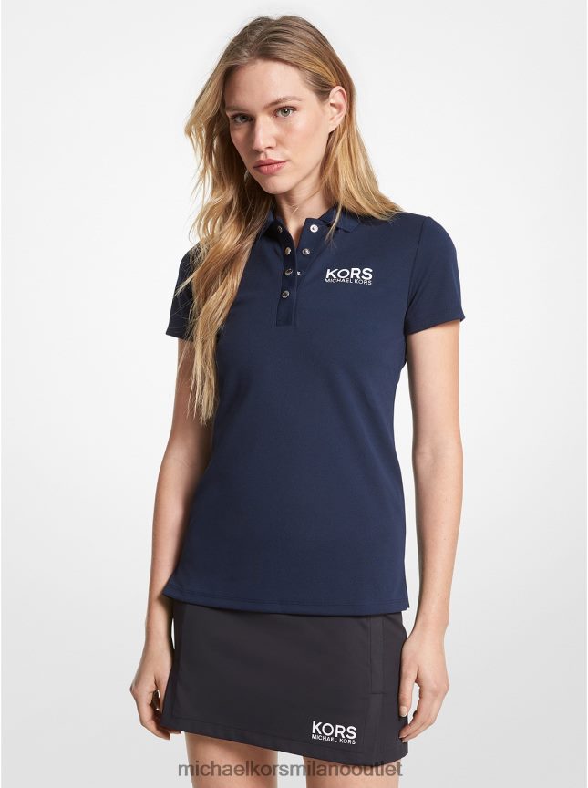 Michael Kors Polo in piquet con logo golf donne blu notte P06L0L410 vestiario