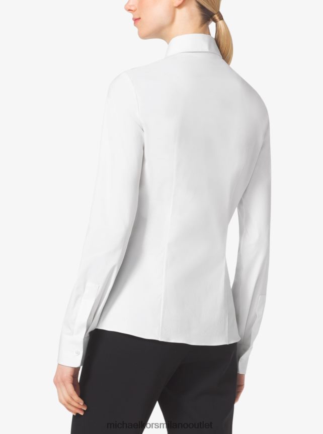 Michael Kors camicia button down della collezione in popeline di cotone donne bianco ottico P06L0L3726 vestiario