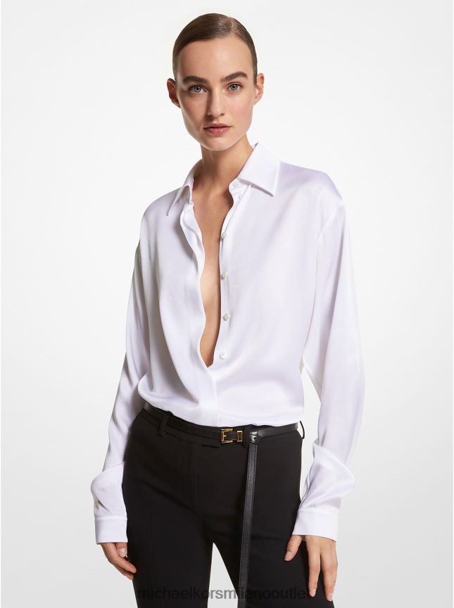 Michael Kors camicia da ragazzo in charmeuse della collezione donne bianco ottico P06L0L3447 vestiario