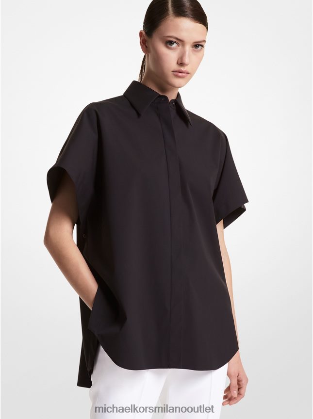 Michael Kors camicia della collezione in popeline di cotone organico stretch donne nero P06L0L3662 vestiario
