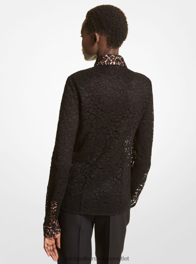 Michael Kors camicia in pizzo della collezione Hansen donne nero P06L0L3649 vestiario