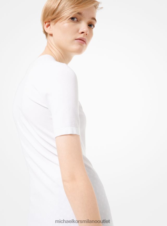 Michael Kors t-shirt di collezione in viscosa stretch donne bianco P06L0L3691 vestiario