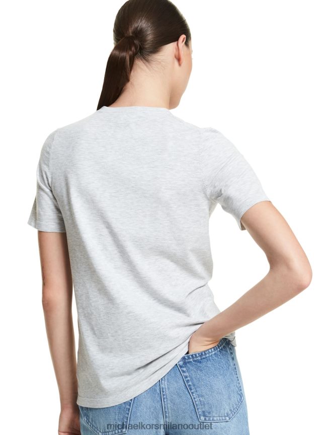 Michael Kors t-shirt di collezione in viscosa stretch donne grigio perla P06L0L3672 vestiario