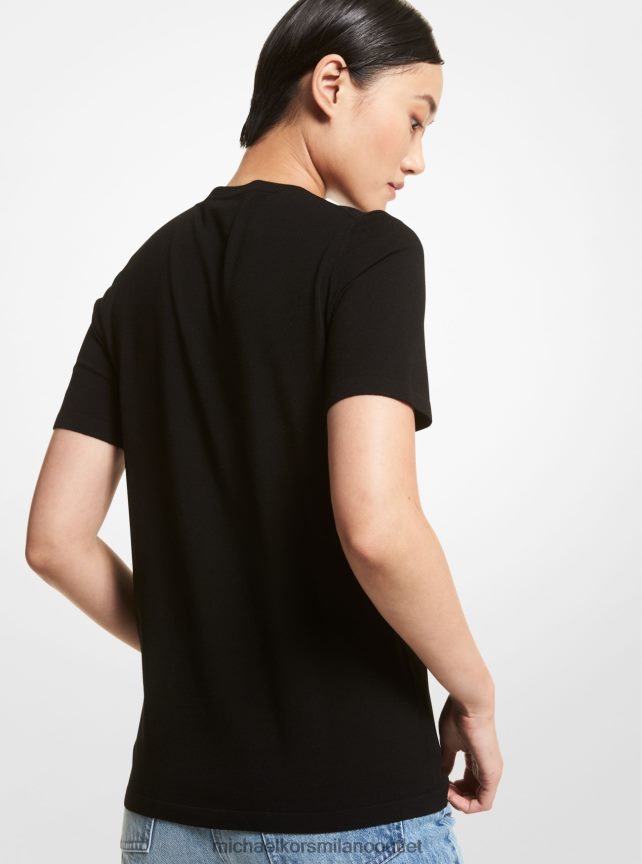Michael Kors t-shirt di collezione in viscosa stretch donne nero P06L0L3673 vestiario