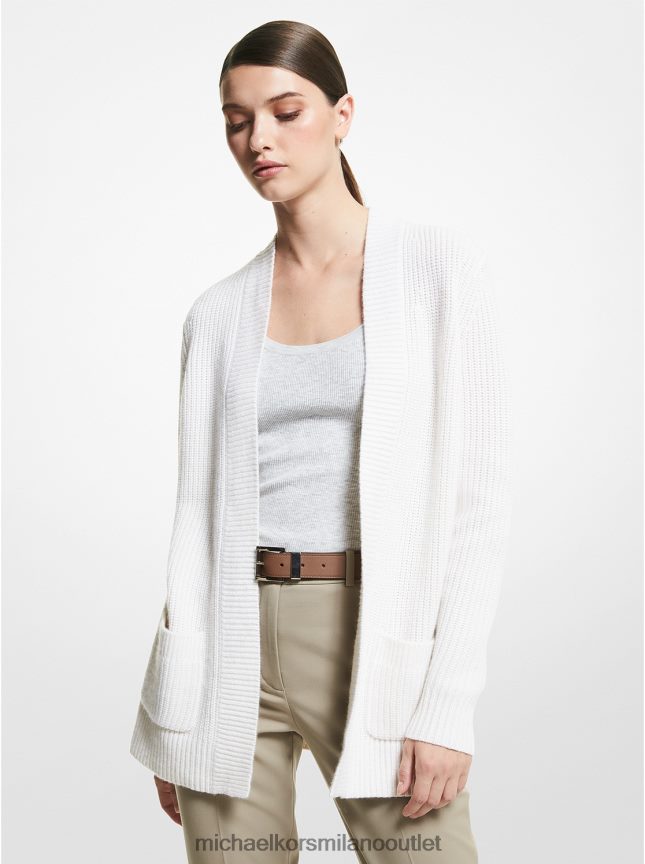 Michael Kors cardigan in misto cashmere della collezione donne bianco ottico P06L0L3667 vestiario