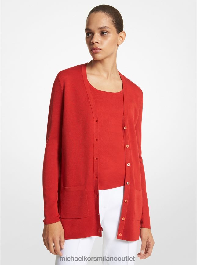 Michael Kors cardigan in seta della collezione bette donne papavero P06L0L3490 vestiario