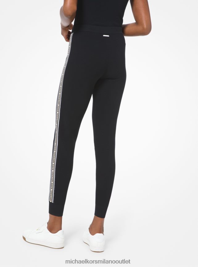 Michael Kors Joggers in maglia testurizzata con fettuccia con logo donne nero P06L0L432 vestiario