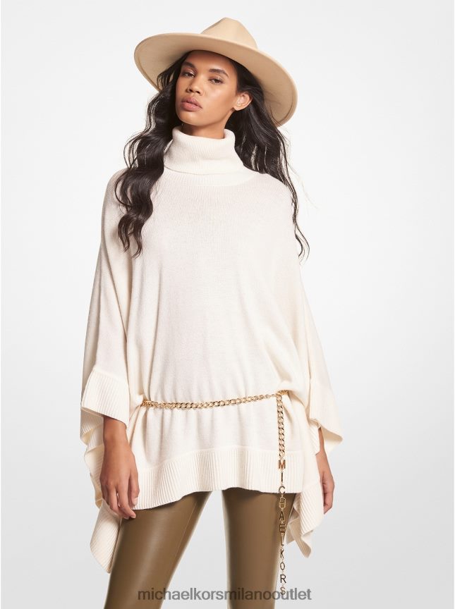 Michael Kors Poncho dolcevita in misto lana donne osso P06L0L424 vestiario